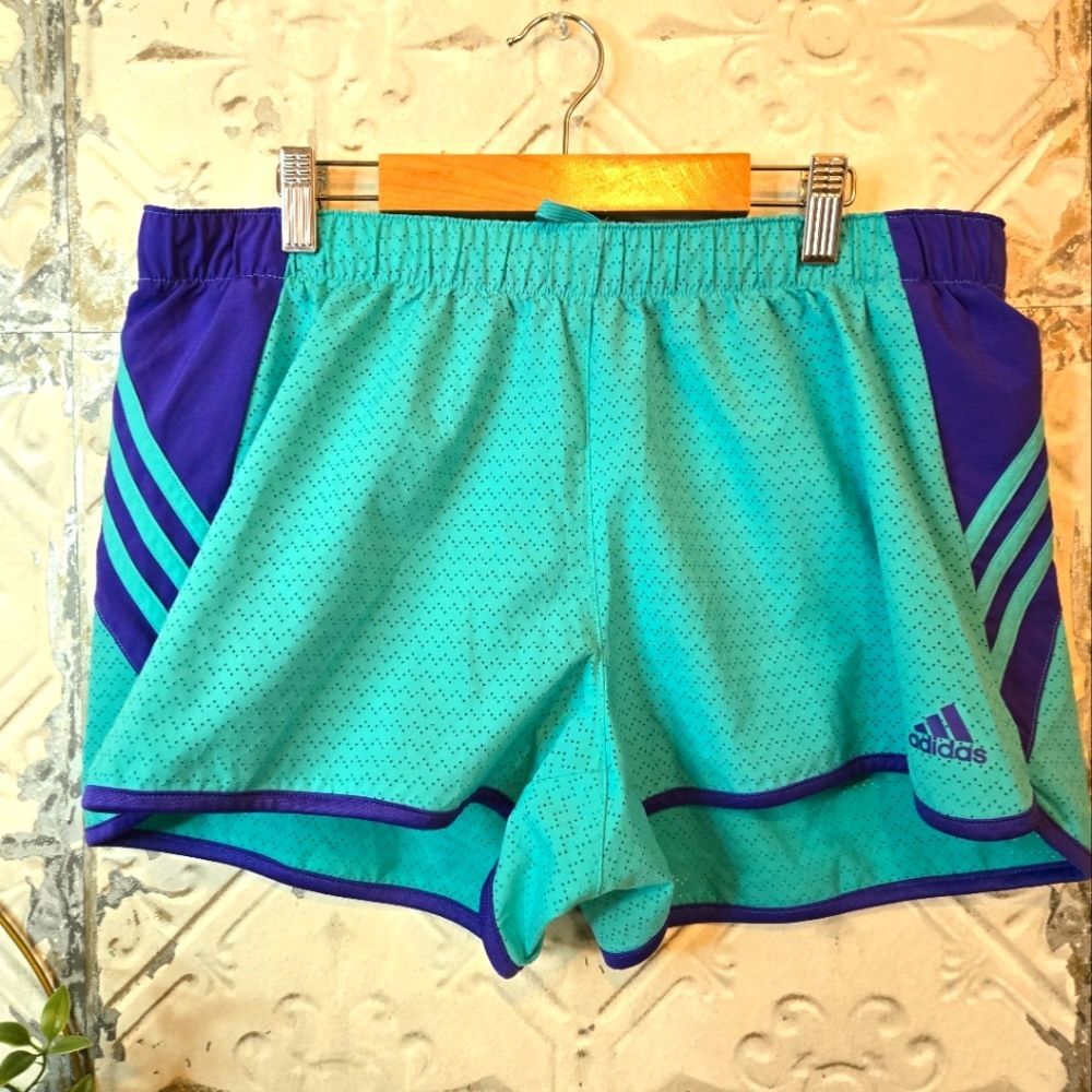 adidas Teal and Purple Athletic Shorts